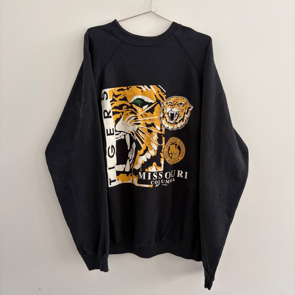 Vintage Jostens Missouri Tigers Columbia Sweatshirt Black 3XL Tall Made in USA